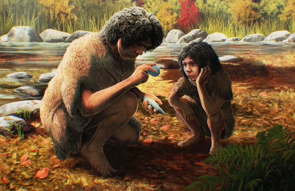   Der Homo heidelbergensis war ein Jäger und Sammler, der tierische und pflanzliche Nahrung zu sich nahm.
